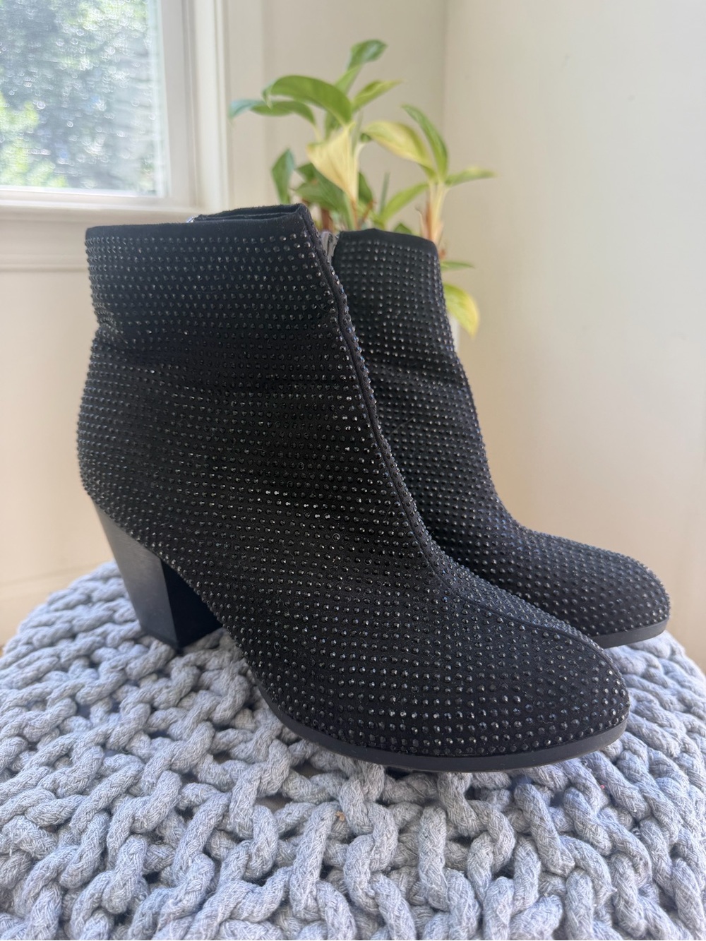 Juicy Couture- Women's Black Embellished Ankle Boots